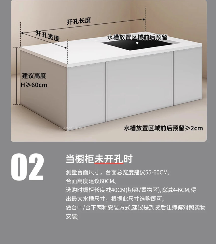 White Kitchen Sink, Stainless Steel Vegetable Sink, Large Sink Under The Table