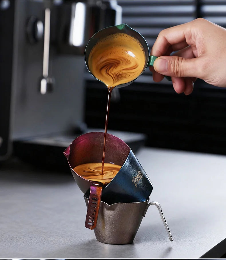 Bincoo Premium Titanium Coffee Cup 90ml for Espresso Extraction and Milk Measurement Durable Pure Titanium Construction Perfect