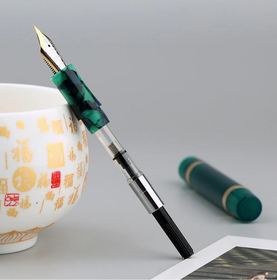 Majohn M700 Resin Fountain Pen EF/F Nib 0.5/0.38mm with A Converter Germany Imported Ink Pen Beautiful Students Gifts