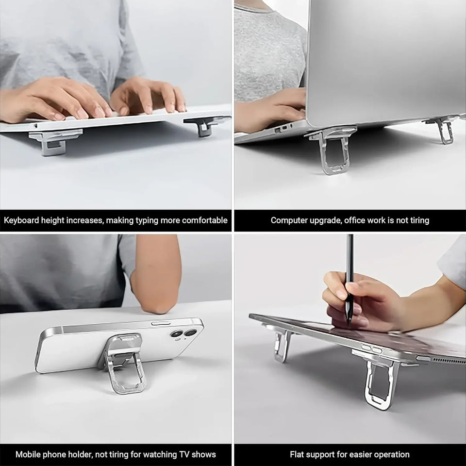 Desktop Riser Portable Foldable Laptop Stand Plastic Feet Hidden Keyboard Mini Adjustable Support Holder for Notebook