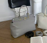 Winter Matte Coffee Camel Grey Large Tote Russian Style Real Suede Cow Leather Women Handbag Nubuck Commuter Office Shoulder Bag