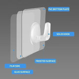 5-40pcs Transparent Plastic Duty Wall Hook for Kitchen Bathroom Office Storage No Trace No Scratch Waterproof Adhesive Hooks