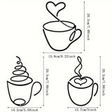 1/3pcs of Creative Coffee Wall Hangings, Coffee Shop Decorations, Interior Wall Decorations, Wall Hanging Iron Paintings
