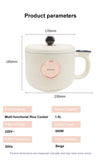 220V Multi Cookers Portable Electric Hot Pot 1.5L Household Non-stick Pan electric cooking pot for Ramen, Dumplings, Oatmeal