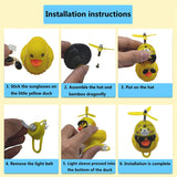 Bicycle Bell Black/Yellow Duck Cartoon Little Ducks Helmet Head Light Shining Duck Bicycle Bells Handlebar Bicycle Accessories