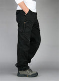 Camping Hiking Pants Men Cargo   Cotton Overalls Straight  Trousers Multi-Pocket Baggy  Slacks Pants
