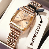 POEDAGAR Fashion Watch For Woman High Quality Waterproof Date Elegant Ladies Watch Stainless Steel Original Women Quartz Watches