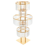 5 Tiers Gold/Silver Wedding Centerpieces Flower Stand Vase Centerpiece Acrylic Flower Stand with Hanging Acrylic