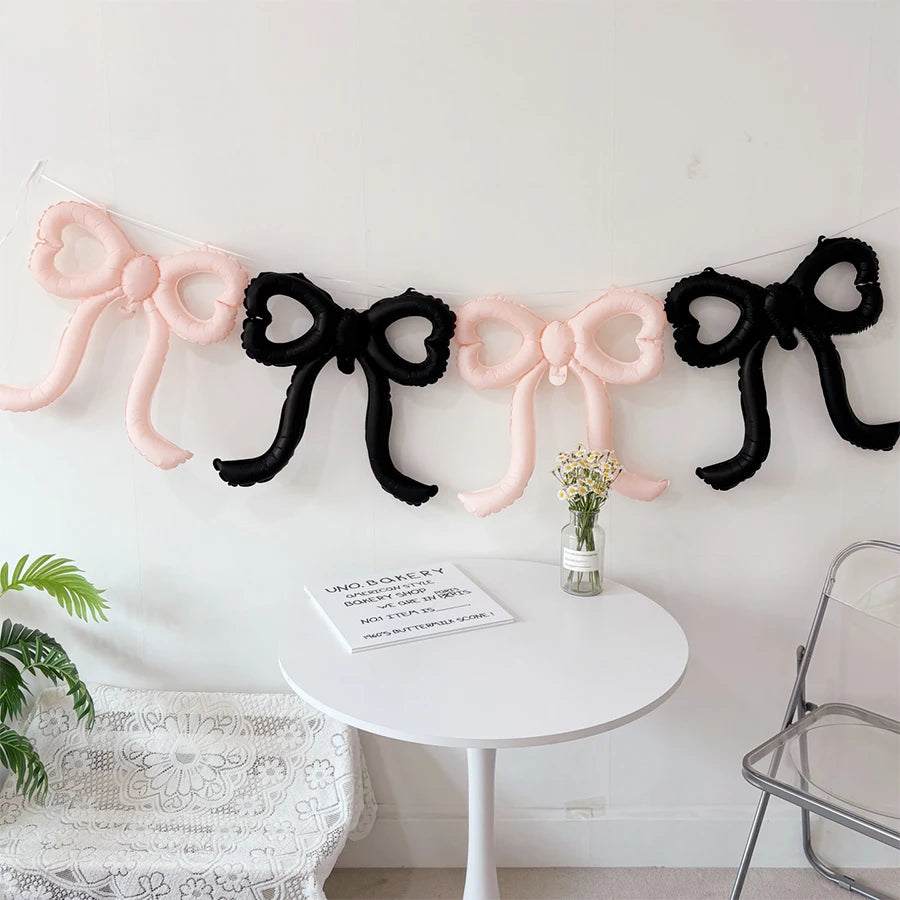 4PCS 22 inch love bow balloon set decoration theme party birthday party scene layout coffee dessert shop decoration
