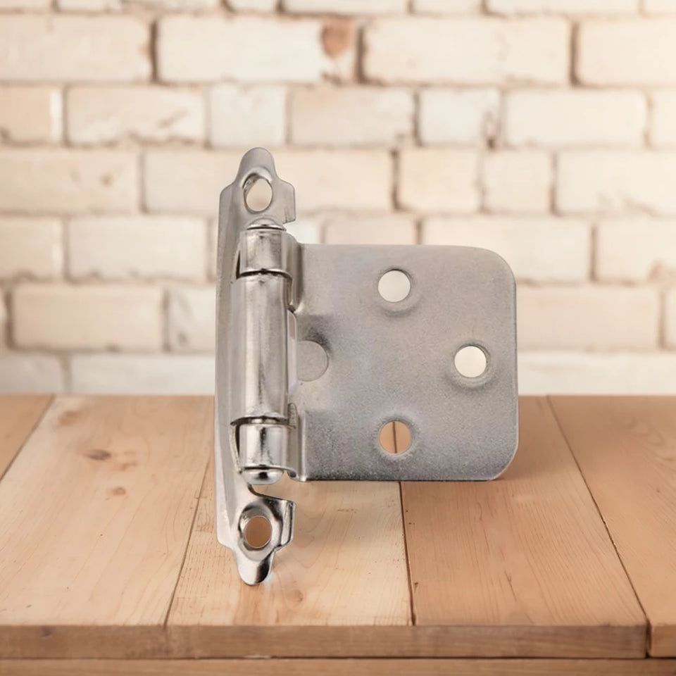 2Pcs American Self Closing Spring Hinge with Screws Overlay Cabinet Door Flush Hinges for DIY