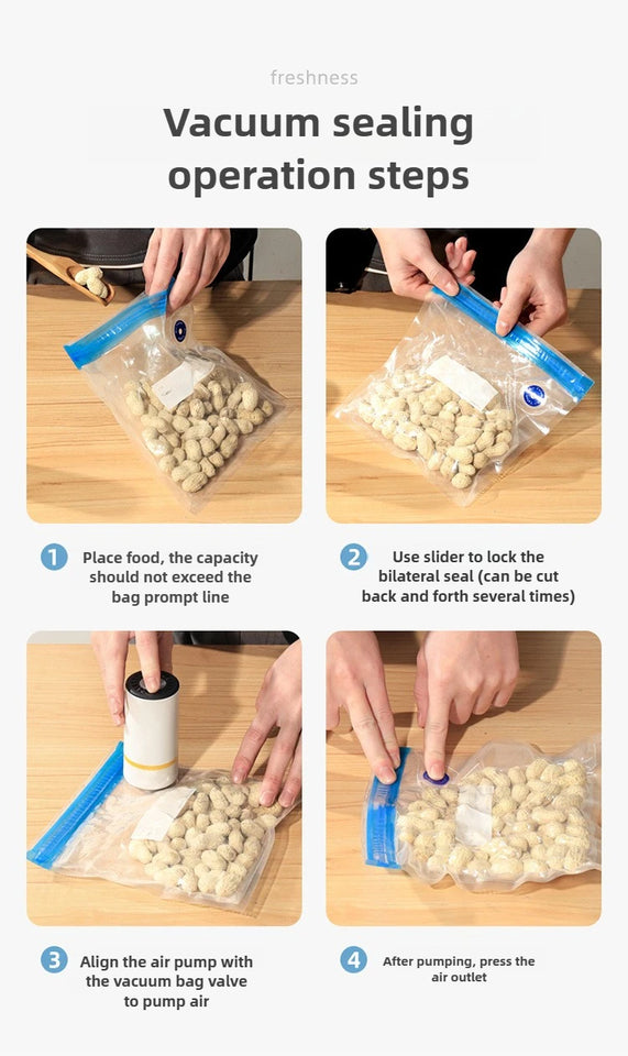 Electric Air Pump for Vacuum Bags Portable USB Mini Vacuum Sealer Rechargeable Food Vacuum Packaging Sealing Machine for Home