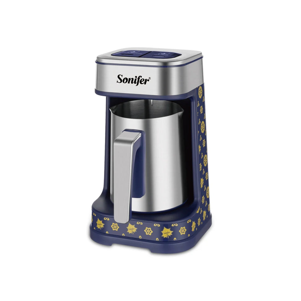 Sonifer Automatic Turkish Coffee Maker SF-3588, Smart Anti-Spill Sensor, Fast & Slow Brew Modes, 250ml, 700W, One-Touch