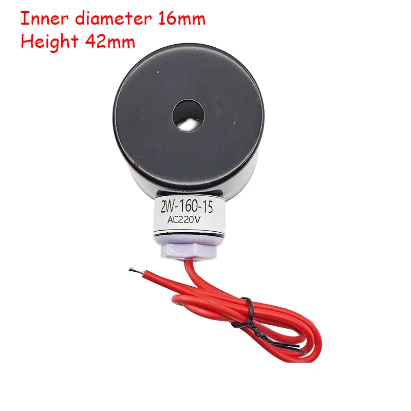 Solenoid Valve Coil for 2W-160-15 2W-200-20 2W-250-25 2W-400-40 2W-500-50 Series Water Valves AC220V DC24V Inner Diameter 16mm