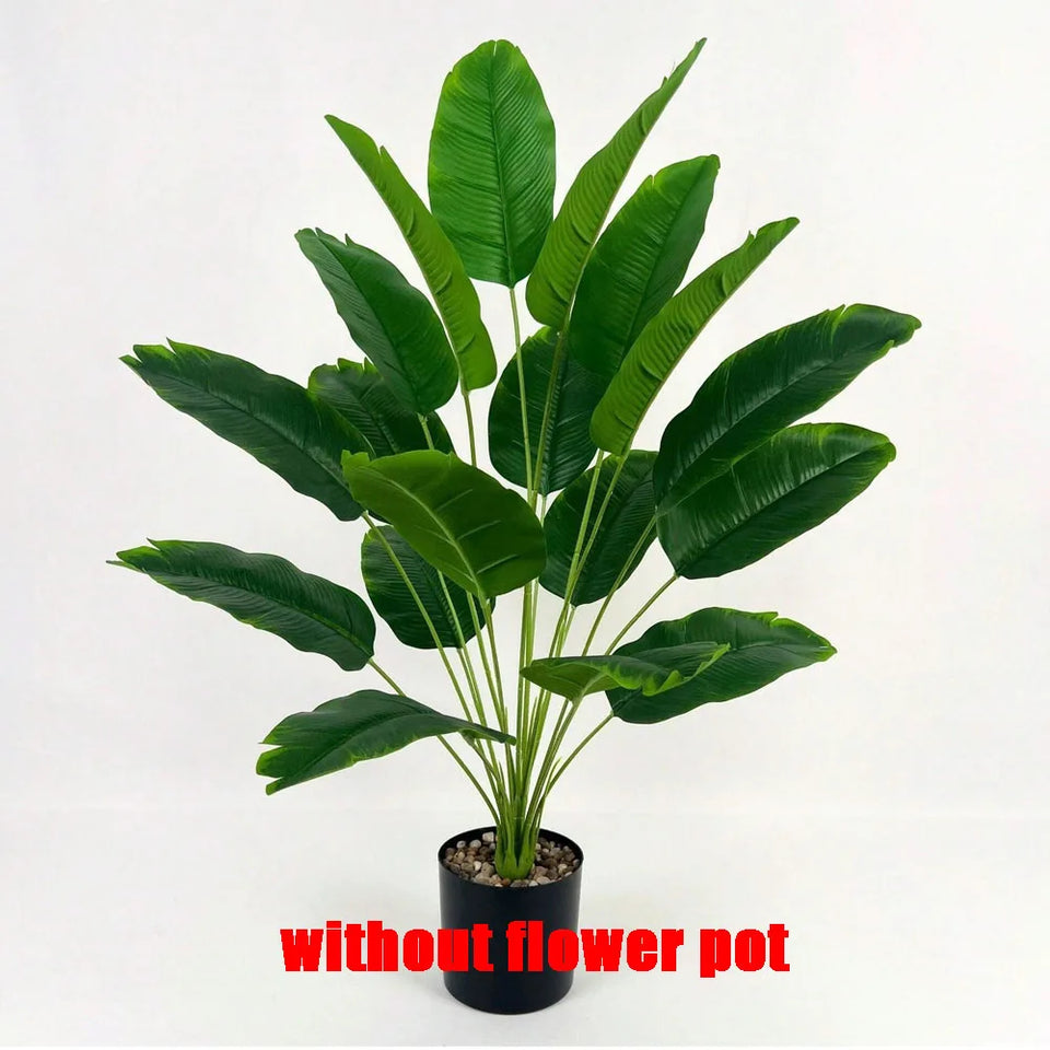 1pc 18 Leaves Artificial Plants Large Tropical Palm Tree Fake Banana Plants Leaves Real Touch for Home Garden Party Decor 2025