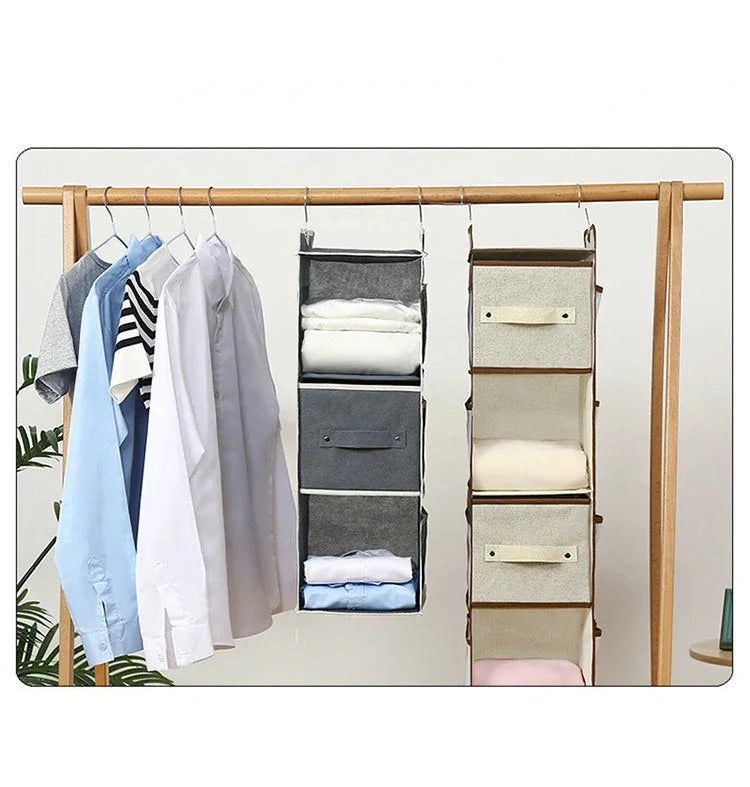 Non-woven Closet Wardrobe Cabinet Organizer Hanging Pocket Drawer Clothes Storage Clothing Home Organization Hanging Storage Bag