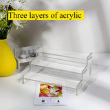 3-Tier Clear Acrylic Display Stand Jewelry Makeup Cupcake Organizer Transparent Shelf Sturdy Base Space-Saving Storage