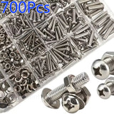 Stainless Steel Metric Screw and Nut Hex Assortment Tool Kit, M2 M2.5 M3 M4 M5 Sizes Fasteners Hardware Bolt Sets 320/700Pcs