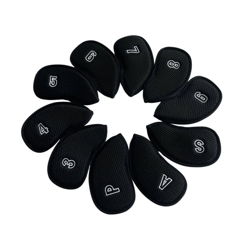 Golf Irons Head Covers 10pcs/set Two Sides Numbers Mesh Golf Iron Headcovers 5 Colours Golf Club Head Cover