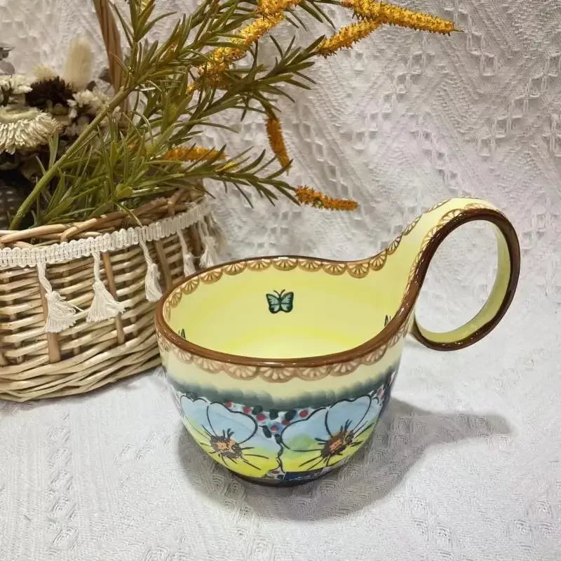 450ml Hand-painted Ceramic Coffee Mug Coffee Milk Tea Breakfast Drinking Mugs