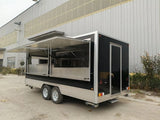 Customized Factory Price Mobile Street Food Truck Fully Equipment Food Trailer Square Hamburgers Pizza Bbq Fast Food Trailer For