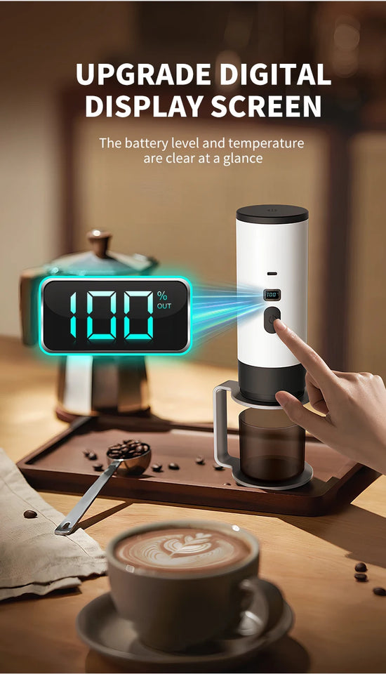 Portable Wireless Charging Coffee Machine 15BAR Multi-function 3 in 1 Fully Automatic Heating Overflow Capsule Coffee Machine