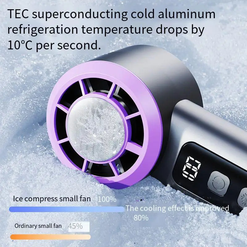 Refrigeration Turbo Cooling Mini Fan USB Adjustable Handheld Fan Suitable Office Outdoor Portable Personal Fan