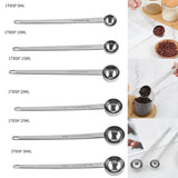 1PCS 5/10/15/20/25/30ml Long Handle Coffee Measuring Spoon Stainless Steel Coffee Spoon Stirring Spoon Coffee Accessories