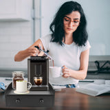 Capsule Coffee Display Rack Storage Coffee Bar Organizer with Drawer Wood Coffee Station Organizer Coffee Machine Base Drawer