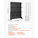 SucceBuy 1/2Sets Pegboard Display Stand 17x13in Tabletop Steel Peg Board Panel with 15 Hooks for Grocery Retail Jewelry Store