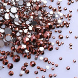 1440Pcs Mix Size Glass Flatback Rhinestone Glitter Crystal AB Round Diamond Non Hotfix Glue On Stone for DIY Nail Art Decoration