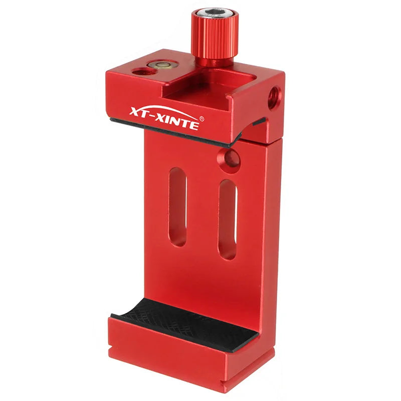 Aluminum Alloy Mobile Phone Holder Clip for Smartphone with Spirit Level Cold Shoe Mount 1/4 3/8 Hole Tripod Head Clamp Bracket