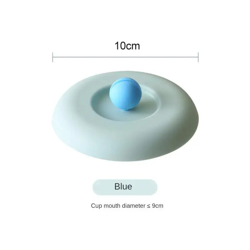 Cup Cover Non-toxic Silicone Round Universal Water Cup Lid Anti-dust Coffee Mug Sealed Cap With Spoon Holder Heat-Resistant Lid