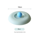 Cup Cover Non-toxic Silicone Round Universal Water Cup Lid Anti-dust Coffee Mug Sealed Cap With Spoon Holder Heat-Resistant Lid