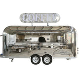 Customized Mobile Coffee Trailer and Pizza Food Truck Dual Business Stainless Steel Food Trailer Commercial Grade Package