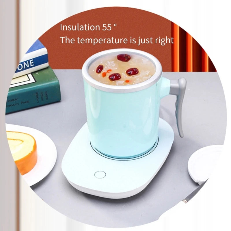 27RB Coffee Mugs Warmer Cup Heating Pad Desk Electric Beverage Warmer Plate 55℃ Constant Temperature for Cocoa Water Milk