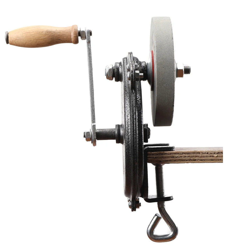 Hand Cranked Desktop Grinding Wheel Grinder Old-Fashioned Sharpening Machine Polishing Sharpener Cutting Tool for Kitchenware