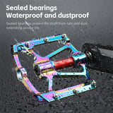 WEST BIKING Bicycle Pedal Three Bearing Aluminum Alloy Pedal Mountain Bike Road Bike Pedal Color Bike Accessories
