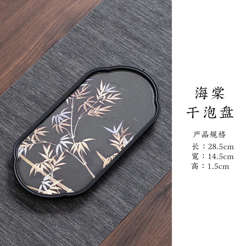 Tea Tray Dry Small Absorbent Tea Table Household 2024 New Pot Bearing Guochao Tea Ceremony Serving Tray