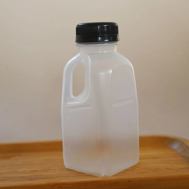 1PC Transparent Kids Water Bottle Plastic Juice Bottle PET Milk Beverage Bottle With Lid Camping Hiking Drinkware