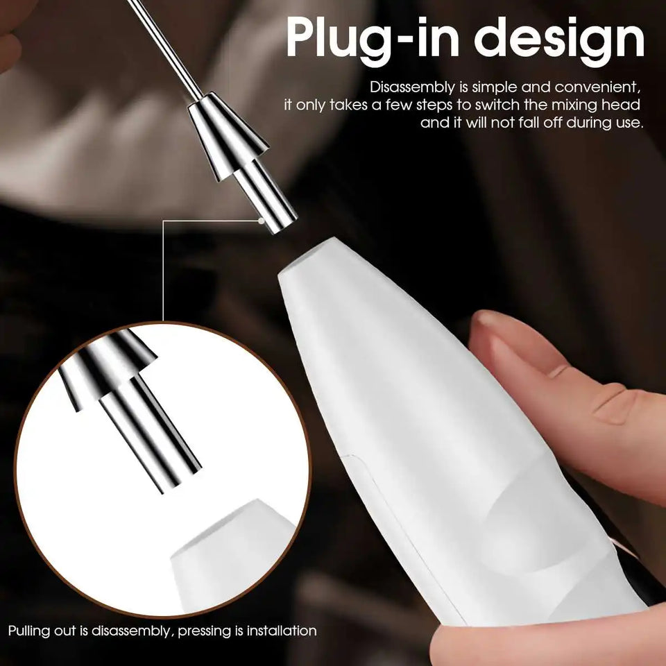 Coffee Electric Milk Frother Electric Whisk Cordless Electric Beverage Mixer Suitable for Coffee Matcha Kitchen Accessories