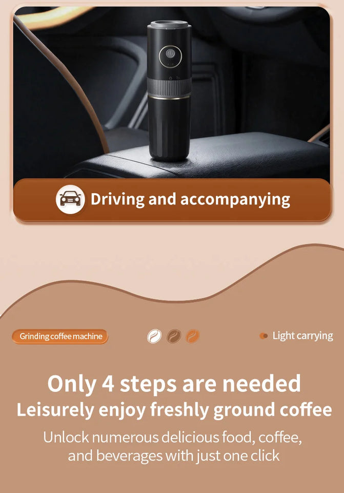3-in-1 Capsule Coffee Maker Portable Espresso Coffee Machine for Car & Home Camping Coffee Maker Type-c Rechargeable Automatic