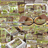 Matcha Chocolate Coffee Small Laminated Sticker Set Pack Best Wish Message Cards Gift Box Gift Bag Packaging Decorative Paper