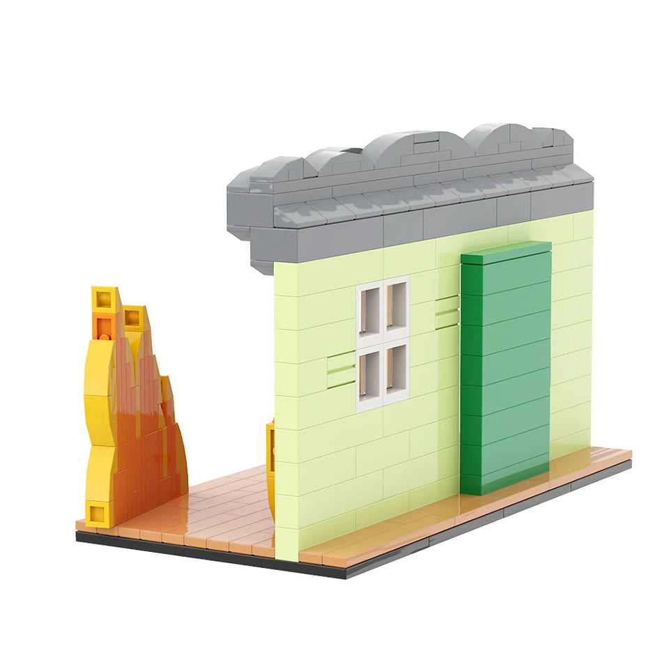 MOC This is Fine Dog Animal Dog Building Blocks Cartoon Creative Animal Bricks Animation Creative Ornament Toys Children's Gifts