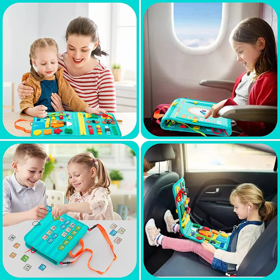 Montessori Toys Busy Board Sensory Activity Developing Board for Motor Skills,Learning Board for Toddlers  Christmas Gift