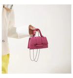 Women Mini Handbag Korean Style Chic Solid Texture Chain Crossbody Bag Ladies Summer High-Grade New Lipstick Commuter Bags