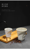 Coarse Pottery Coffee Cup   Hand Kneaded Pleated Cup Ceramic Latte Cup Espresso Cup Afternoon Tea Cup Vintage Cup