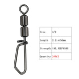 Goture 30pcs/lot Fishing Swivels High Speed Double Rolling Swivels Flexible Rotation Stainless Steel Swivel Fishing accessories