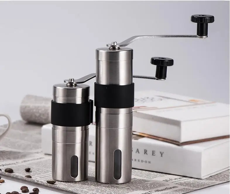 Steel Manual Coffee Grinder S/L Portable Travel Camping Coffee Bean Grinder