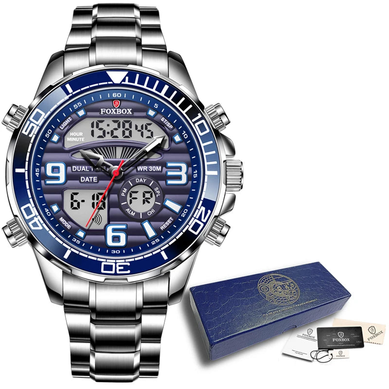 New LIGE Fashion Military Watches for Men Luxury Original Sports Chronograph Watch Waterproof Quartz WristWatch Clock Gift