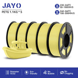 JAYO filaments petg 5Rolls Mixed colors 3D Printer Filament 1.75mm 100% No Bubble FDM 3D Printer Materials DIY Gift 1.1KG/1rolls